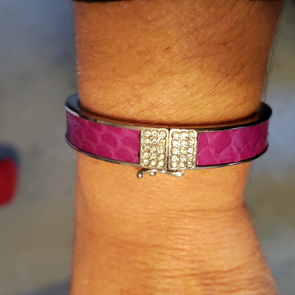 NWT Ann Taylor Silver/Purple Bangle Bracelet